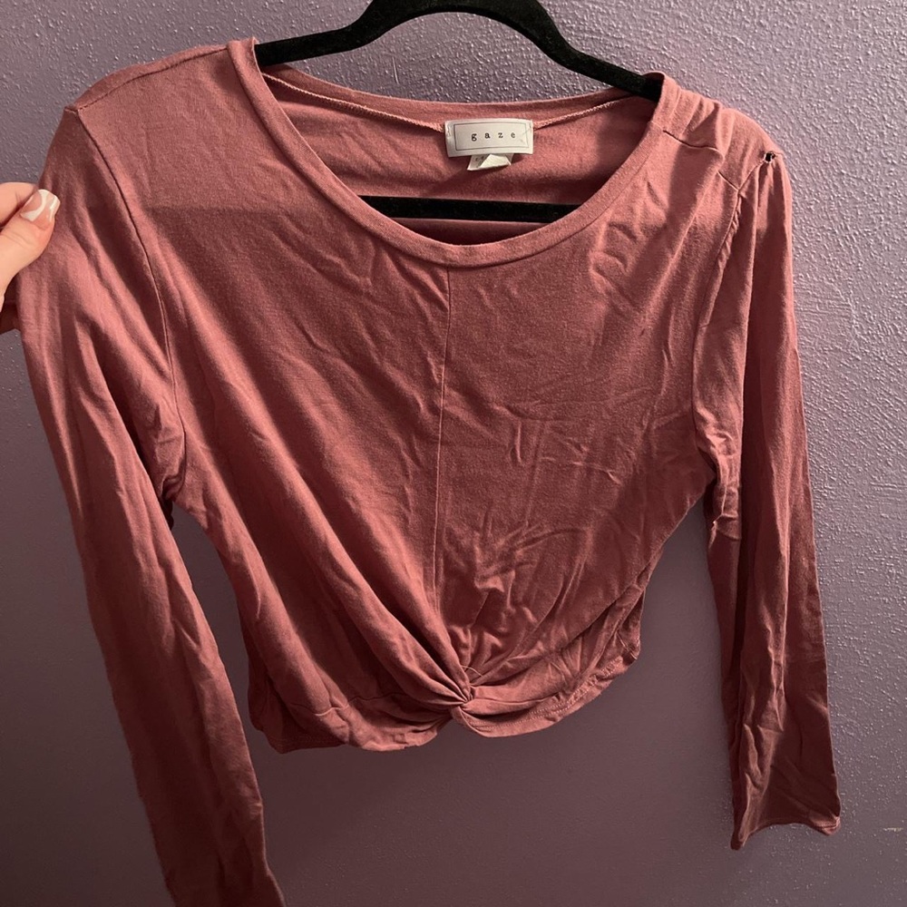Twist long sleeve crop top